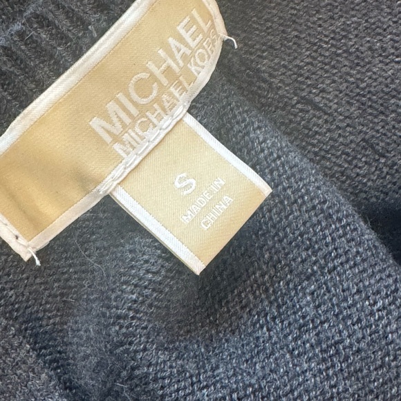 Michael Kors Embellished Gray Sweater dress studded rhinestone neckline - Picture 7 of 7